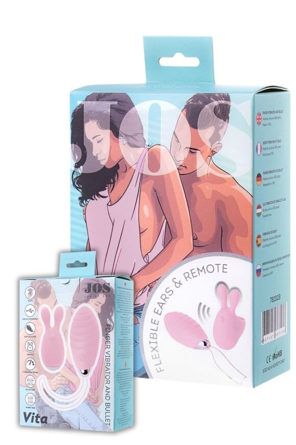 Jos Vita Titreşimli Vajınal Set Pembe 8,5 ve 8 cm Vibratör