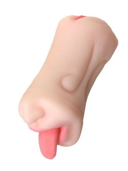 Juicy Pussy Masturbator Realistik Fruity Tongu, Ağız ve Vajina TPE Ten 19 cm