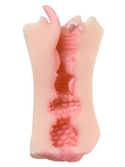 Juicy Pussy Masturbator Realistik Fruity Tongu, Ağız ve Vajina TPE Ten 19 cm
