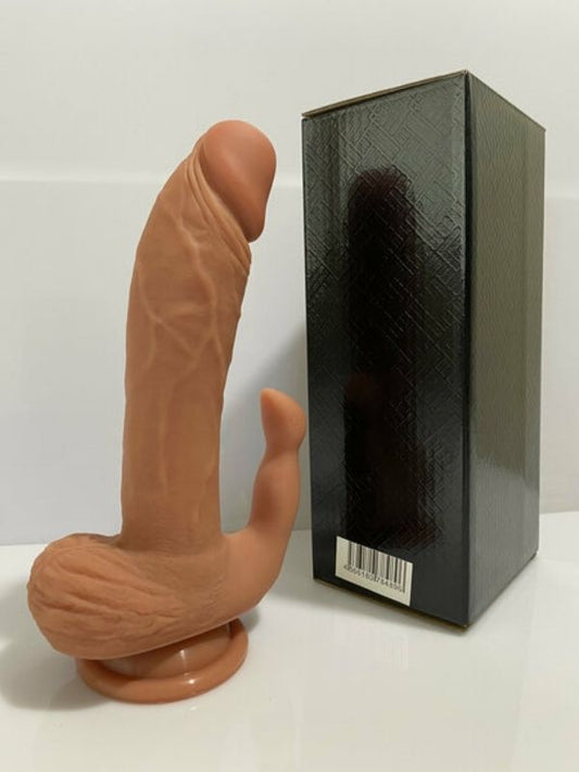 Kılitoris Uyarımlı Çift Katmanlı Premium Dildo