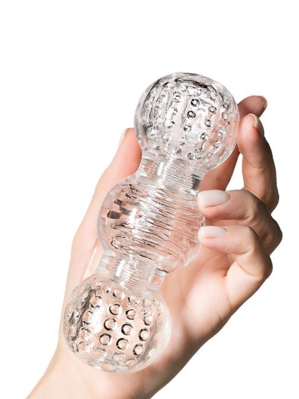 Lingam Masturbator Rashmi, TPE, Şeffaf, 15,5 cm