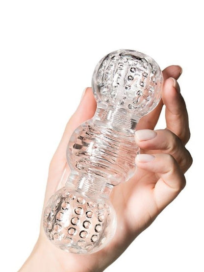 Lingam Masturbator Rashmi, TPE, Şeffaf, 15,5 cm