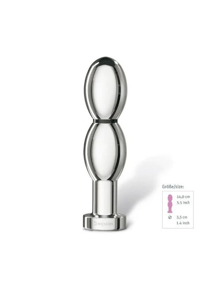 Mystim O(h!)-thello Çelik Anal ve Vajinal Elektirikli Dildo