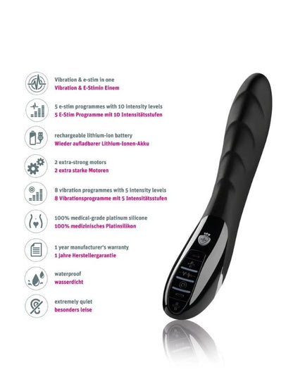 Mystim Sizzling Simon Elektrikli Vibratör Siyah 27cm