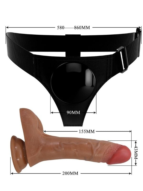 Oher Fışkırtmalı &amp; Titreşimli Belden Bağlamalı Dildo Vibratör