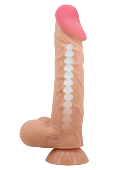 Ortan 9.4 İnç Kıkırdak Yapılı Gerçek Deri Yapılı Dildo
