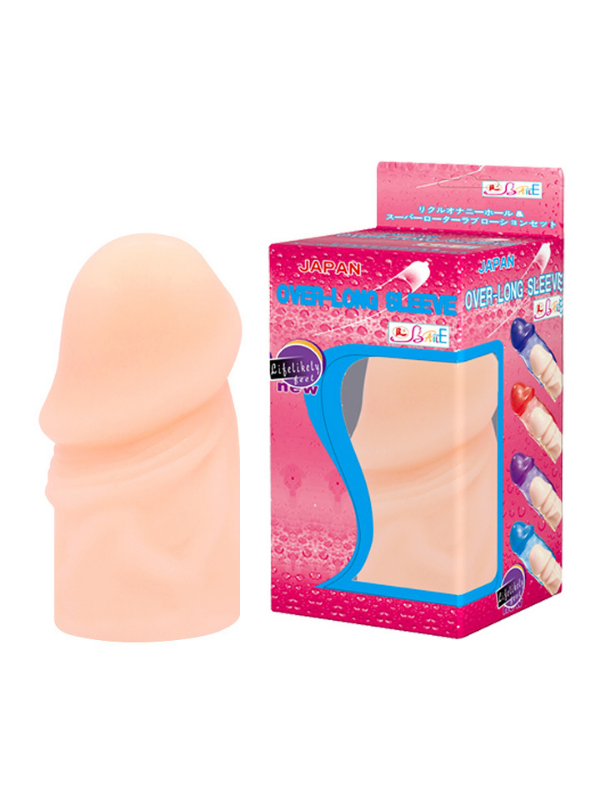 Over - Long Sleeve 3cm Dolgulu Prezervatif Realistik Penis Kılıfı