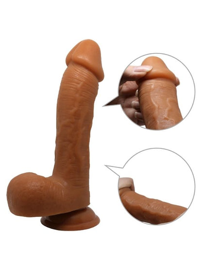 Realistik Vantuzlu Melez Dildo Penis