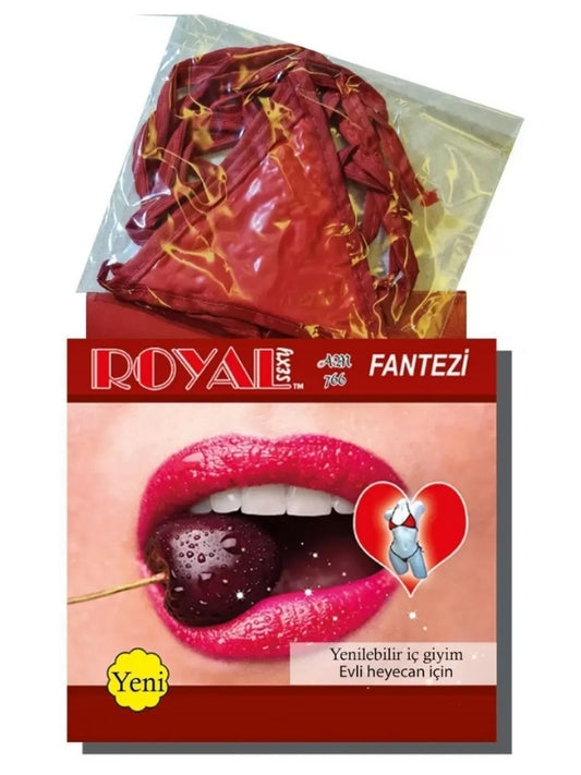Royal Yenilebilir Tanga Sütyen Kiraz Aromalı