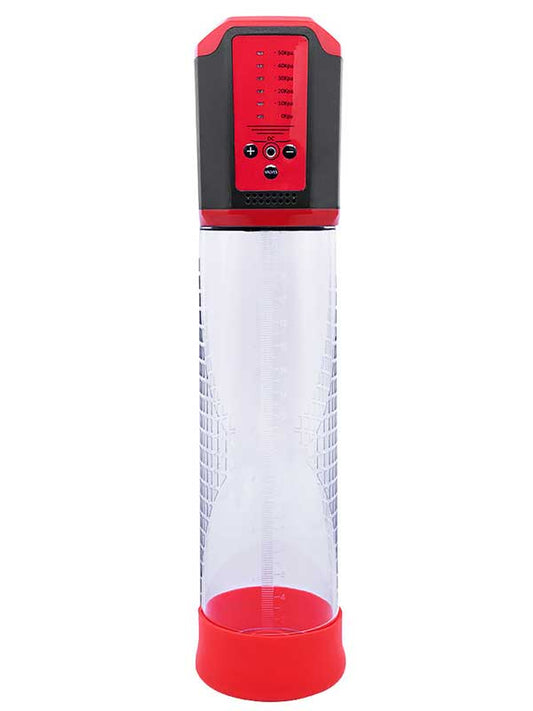 Şarjlı LCD Göstergeli Otomatik Penis Pompası - Kırmızı