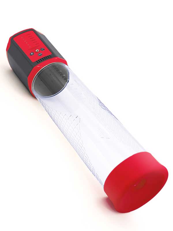 Şarjlı LCD Göstergeli Otomatik Penis Pompası - Kırmızı