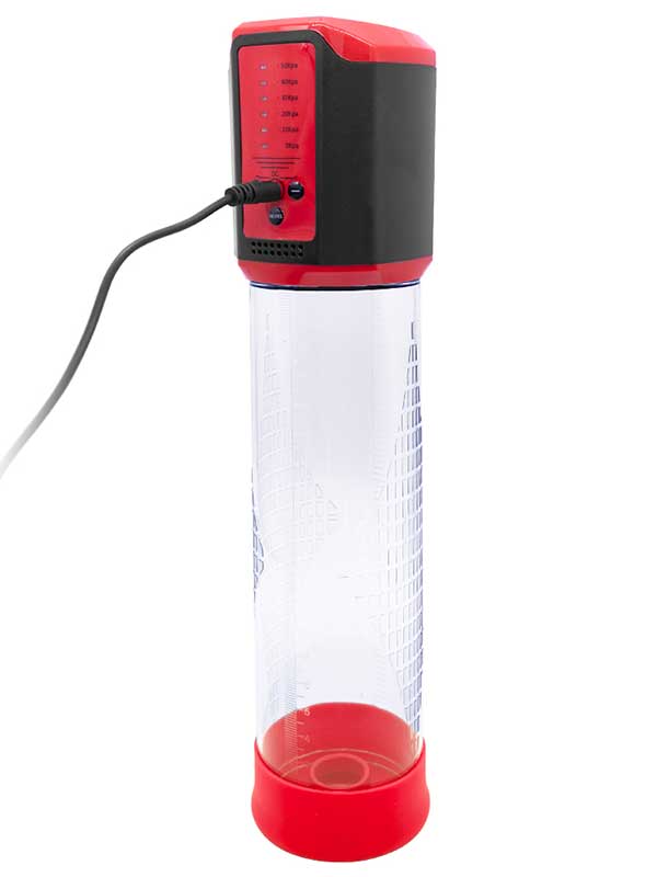 Şarjlı LCD Göstergeli Otomatik Penis Pompası - Kırmızı