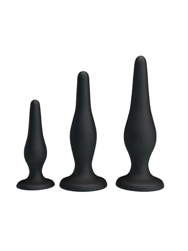 Siyah Silikon Anal Tıkaç Set