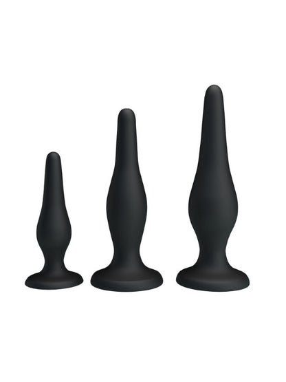 Siyah Silikon Anal Tıkaç Set