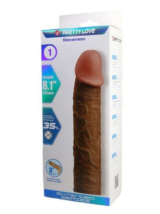 Stevenson Gerçek Hissiyatlı Uzatıcı Penis Kılıfı Brown