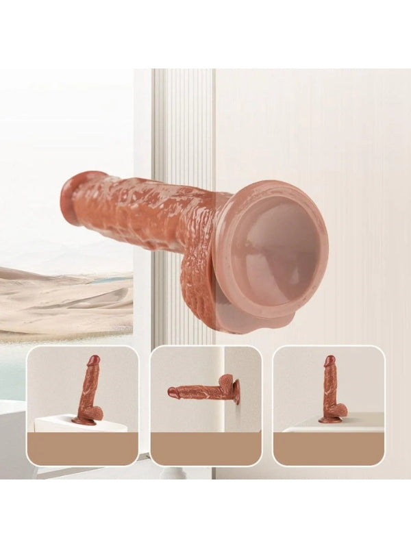 Su Fışkırtma Fonksiyonlu Gerçekçi Vantuzlu Melez Dildo