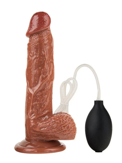 Su Fışkırtma Fonksiyonlu Gerçekçi Vantuzlu Melez Dildo
