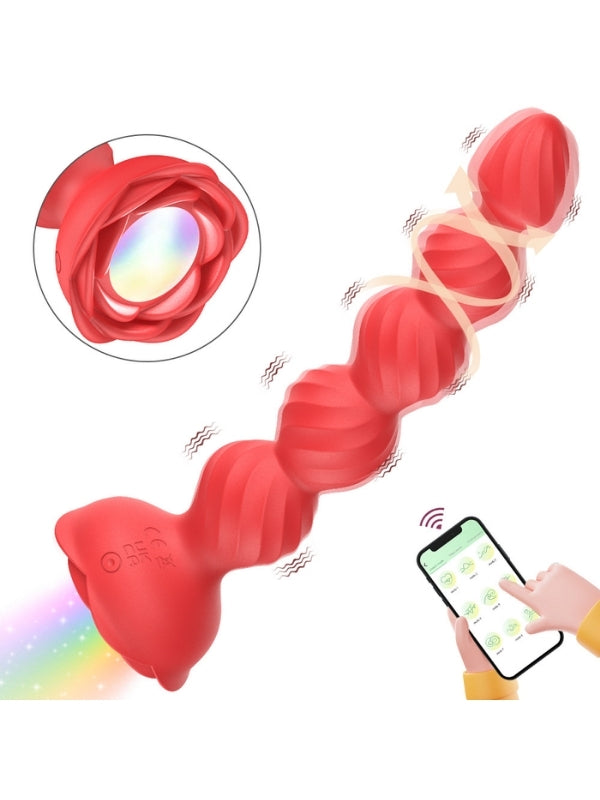 Telefon Kontrollü Haley Rose Pulled Beads Anal Plug – Siyah