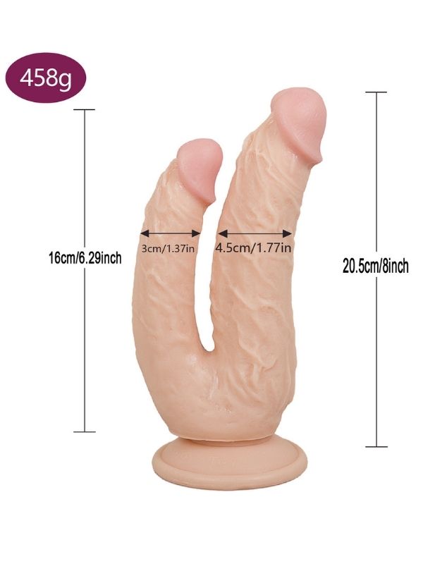 Ten Rengi 20,5 cm Çift Taraflı Dildo Model No:1075