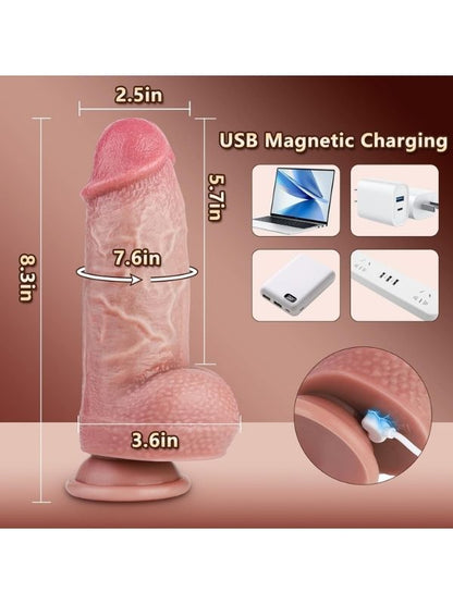 Thrusting Huge Thick Dildo Vibratör 21 Cm