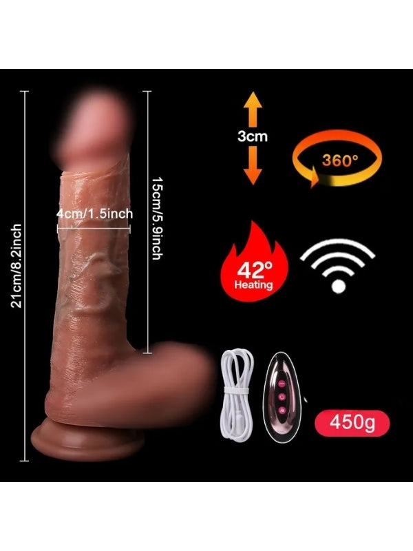 Ultra Realistik Isıtma İleri Geri ve Dönme Fonksiyonlu Gerçekçi Vibratör