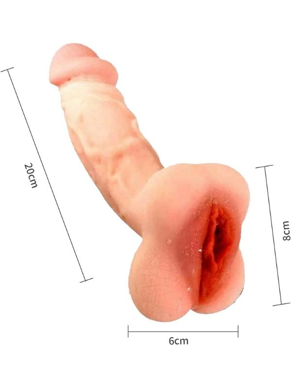 Vajina Girişli Dolgulu Realistik Penis Kılıfı Mastürbatör 20CM