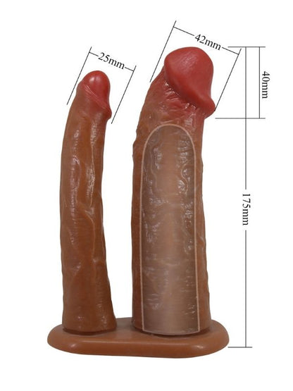 Yairon Gerçek Hissiyatlı Uzatıcı Çift Penisli Penis Kılıfı