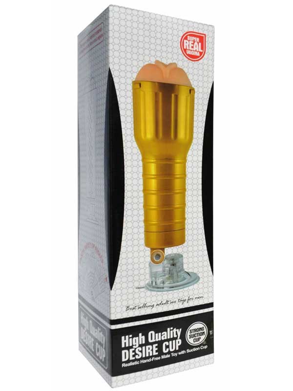 Desire Cup Fener Tipi Vantuzlu Suni Vajina Mastürbatör - Altın