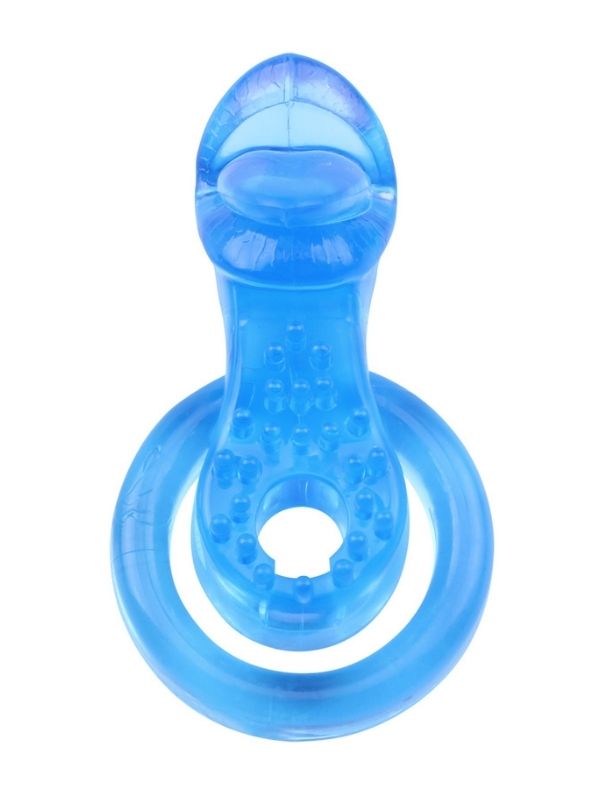 Get Lock The Tongue-Blue Titreşimli Dilli Penis Halkası