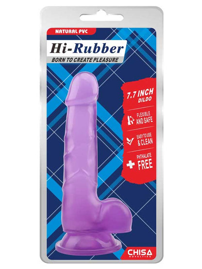 Hi-Rubber Şeffaf Jel Dildo - 19.5cm Mor