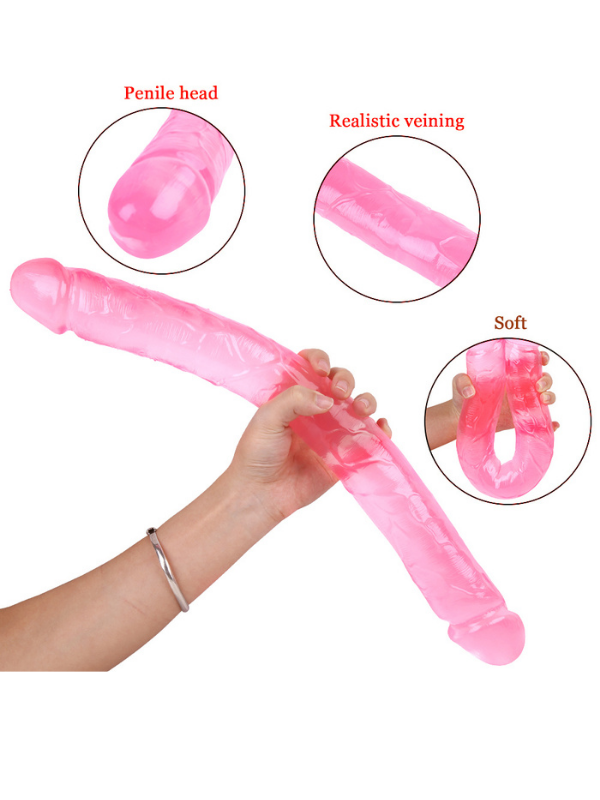 Noctis 46cm Pembe Çift Taraflı Dildo No:88