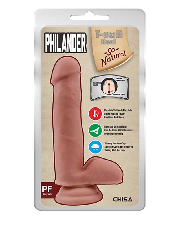 Philander Kıkırdaklı Gerçekçi Dildo - 18cm Ten