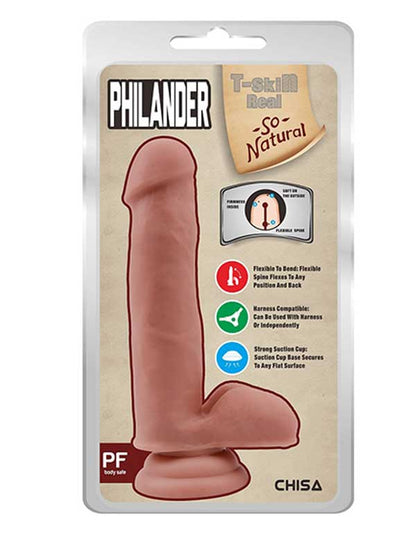 Philander Kıkırdaklı Gerçekçi Dildo - 18cm Ten